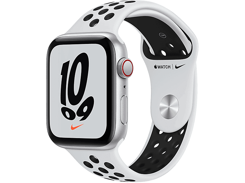 Apple Watch SE Nike GPS+Cellular 44mm in alluminio argento - Sport platino/nero (mod 2021)