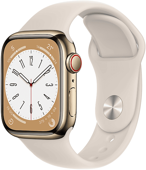 Apple Watch Series 8 GPS + Cellular 41mm Cassa in acciaio inossidabile color oro con Loop maglia milanese