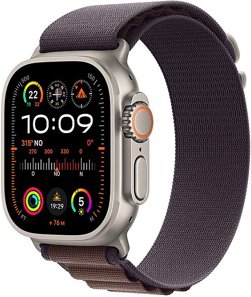 Apple Watch Ultra 2 GPS + Cellular, Cassa 49 mm in titanio con Alpine Loop indaco - Medium