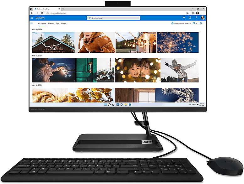 Lenovo IDEACENTRE AIO AIO, 23,8 pollici, Intel® Core I3 1215U, 8 GB, 512 GB SSD, Black