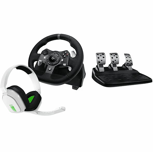 logitech volante + cuffia  g920 bundle a10