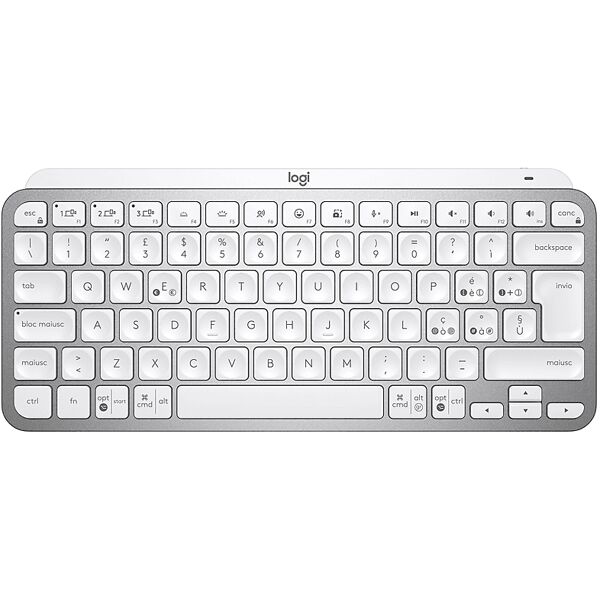 logitech tastiera  mx keys mini pale grey