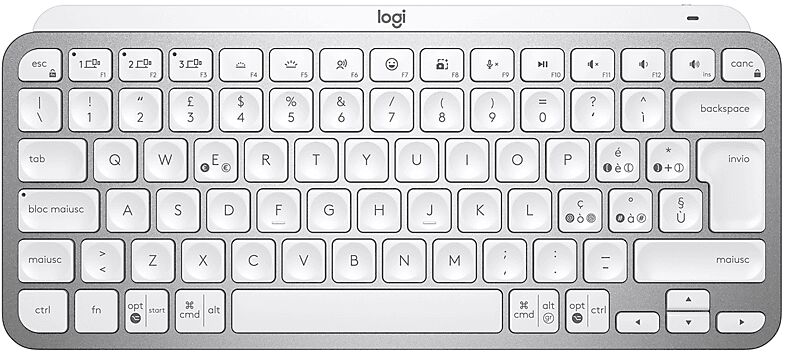 logitech tastiera  mx keys mini pale grey