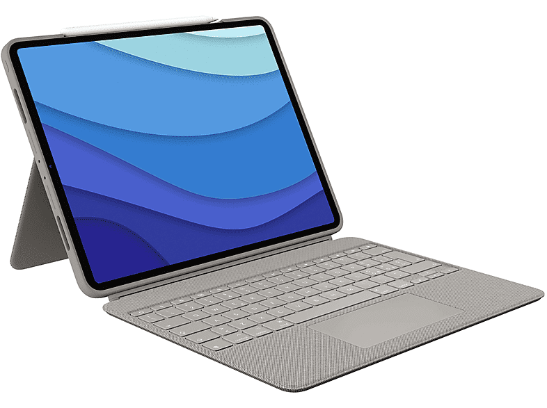 logitech custodia con tastiera  combo touch pro 12.9 sand