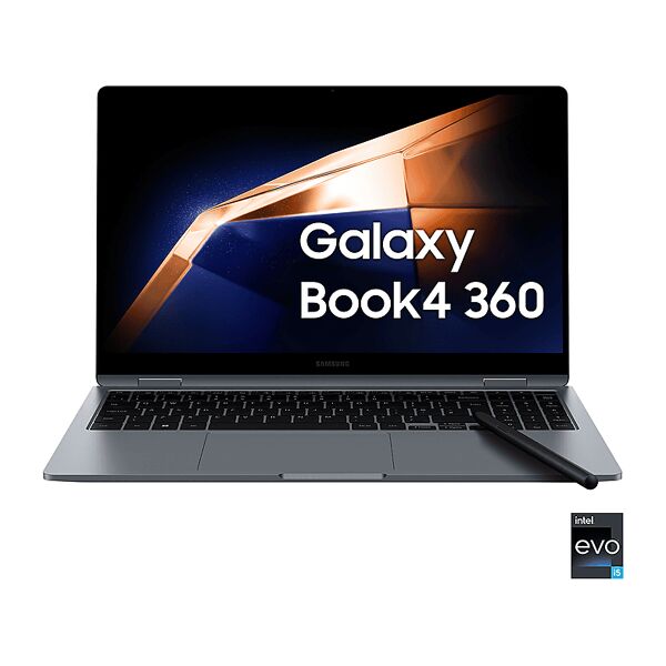 samsung galaxy book4 360 , 15,6 pollici, processore intel® core 5 120u (evo), intel graphics , 16 gb, 512 gb ssd, gray