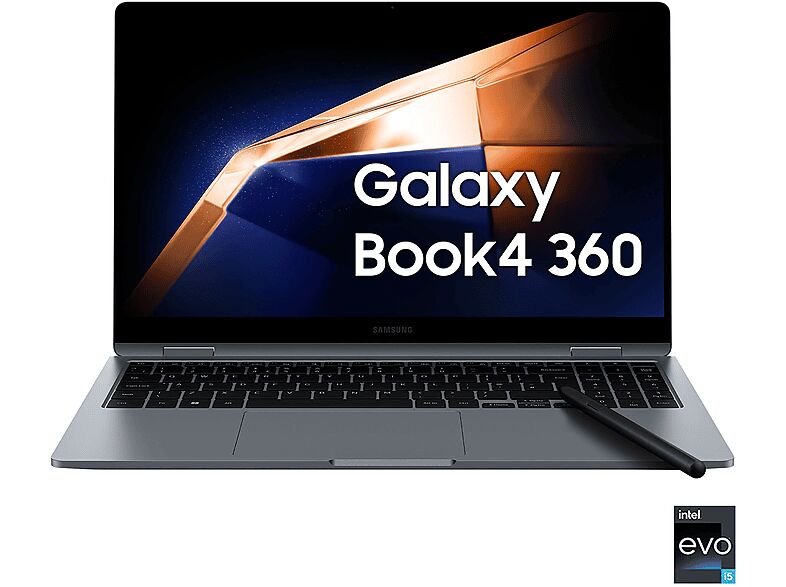 samsung galaxy book4 360, 15,6 pollici, processore intel® core 5 120u, intel graphics , 16 gb, 512 gb ssd, gray