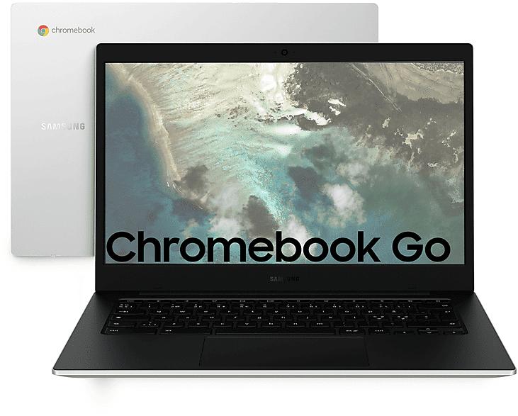 samsung galaxy chromebook go, 14 pollici, processore intel® celeron n4500, intel uhd graphics, 4 gb, silver