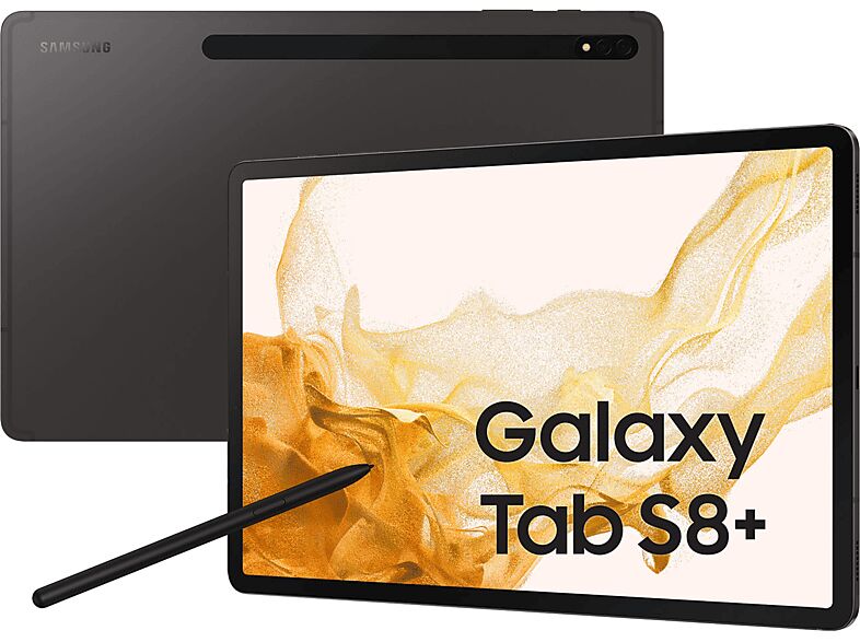 samsung tablet  galaxy tab s8+ wifi, 256 gb, no, 12,4 pollici, gray