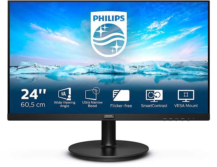 philips 241v8la monitor, 23,8 pollici, full-hd, 1920 x 1080 pixel