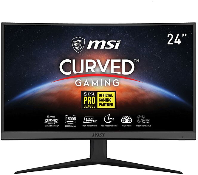 msi optix g24c6 monitor, 23,6 pollici, full-hd, 1920 x 1080 pixel