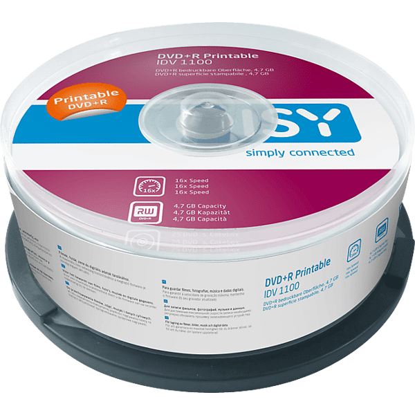 isy dvd+r  25er spindel printa