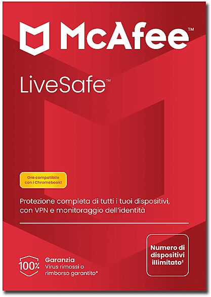 mcafee livesafe - software pc, tablet, smartphone – abbonamento 1 anno