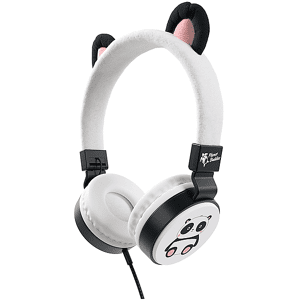 URBANISTA Planet Buddies Cuffie CUFFIE, Panda, Furry - Wired White/Bianco