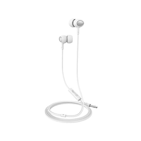 celly stereo ear 3.5mm round auricolari, bianco