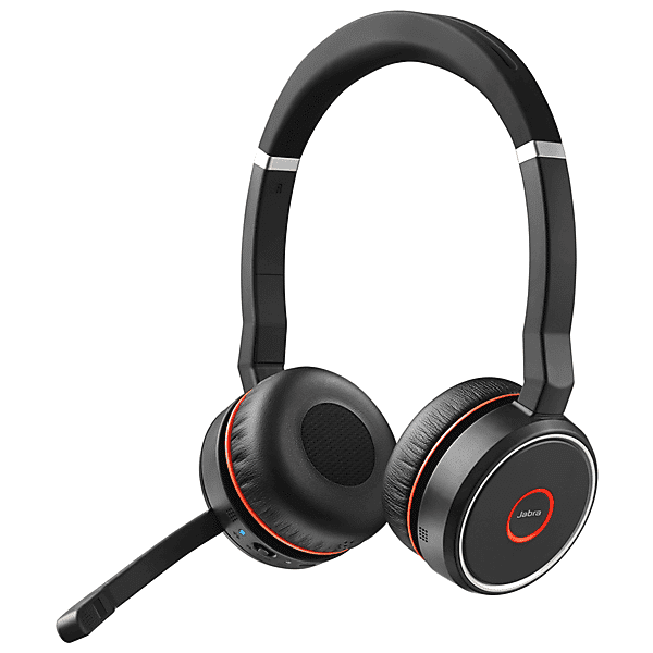 jabra evolve 75 cuffie pc, nero/rosso