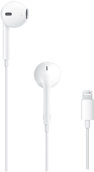 apple earpods with lightning auricolari, white