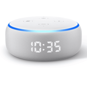 AMAZON ASSISTENTE VOCALE  EchoDotwithClock sandstone