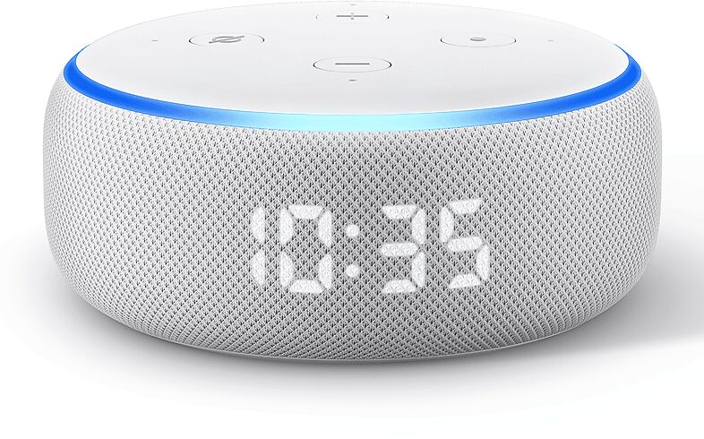 amazon assistente vocale  echodotwithclock sandstone