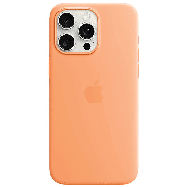 apple custodia magsafe in silicone per iphone 15 pro max - aranciata