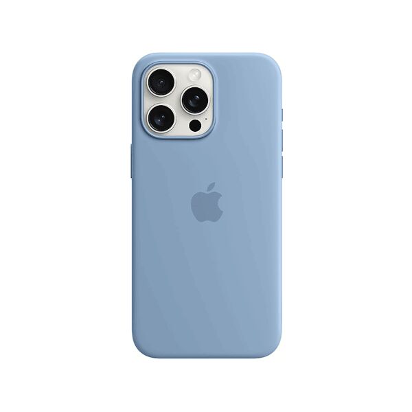 apple custodia magsafe in silicone per iphone 15 pro max - blu inverno