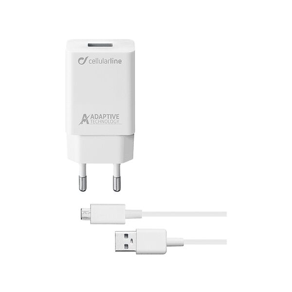 cellular line cavo usb  kit caricabatterie rete