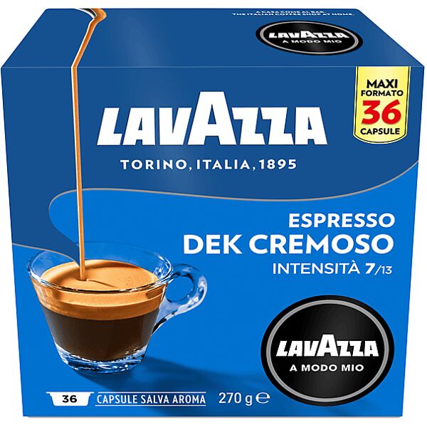 lavazza capsule  dek cremoso per macchine espresso a modo mio dek cremoso 36 caps, 0,27 kg