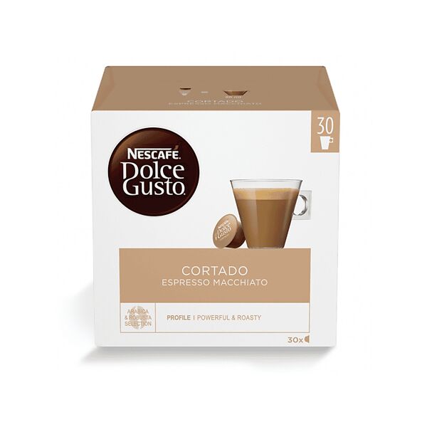 nescafe' dolce gusto capsule dolce gusto cortado espresso macchiato, 30 pz ndg cortado magnum