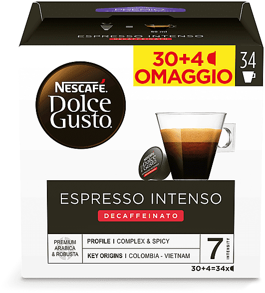 nescafe' dolce gusto capsule dolce gusto espresso intenso decaffeinato ndg intenso dek 30+4