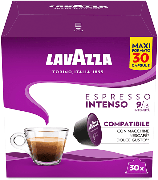 lavazza capsule  espresso intenso per macchine nescafè dolcegusto dolcegusto intenso 30caps, 0,24 kg