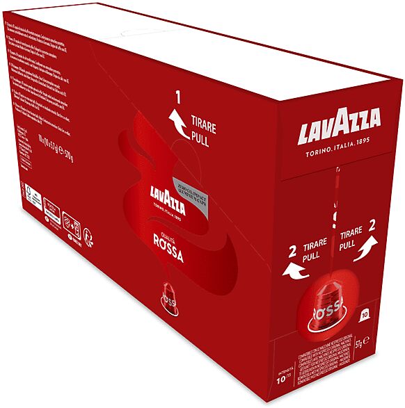 lavazza caffè in capsula  qualità rossa 100 capsule alluminio compatibili con macchine nespresso original