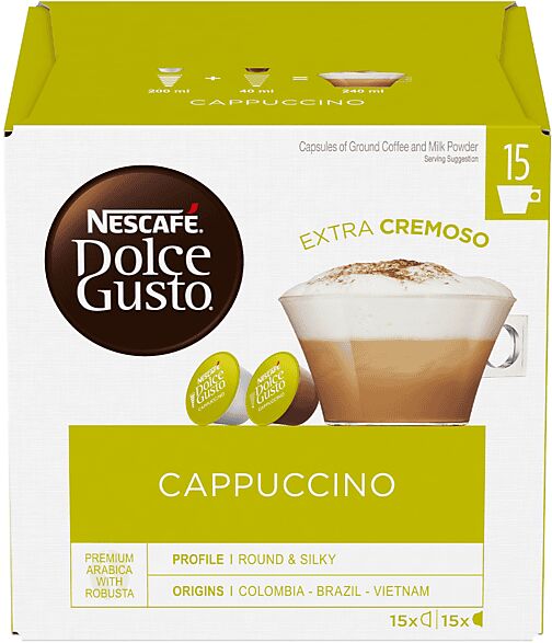 nescafe' dolce gusto capsule dolce gusto cappuccino, 30 capsule ndg cappuccino magnum