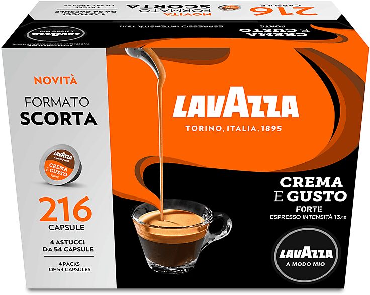 LAVAZZA Capsule  Caffè Crema e Gusto Forte CREMA&GUSTO FORTE 216CAPS, 1,62 kg