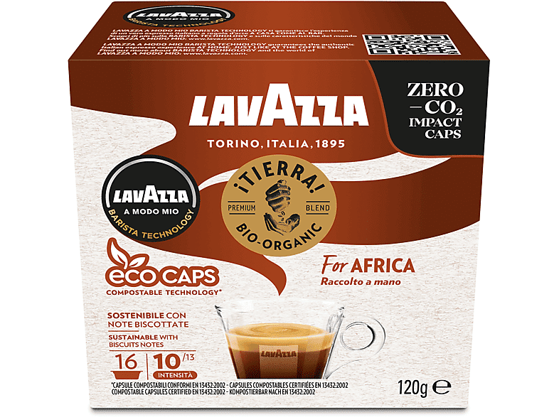 LAVAZZA Capsule  per macchine da caffè A Modo Mio TIERRA AFRICA COMPOST 16C, 0,158 kg