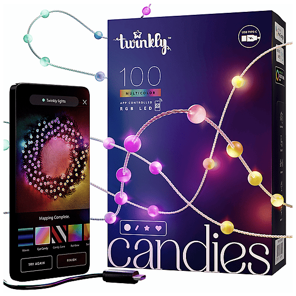 twinkly light strip  candies pearls 100