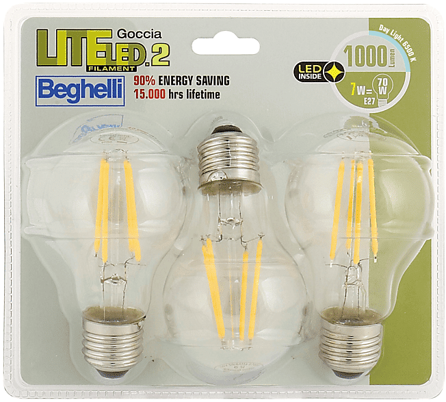 beghelli lampada led  3pz filed goc 7we27-6.5k