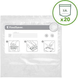 FOODSAVER 20 Sacchetti con Cerniera da 3,8L per sottovuoto  SACCHETTI CON ZIP