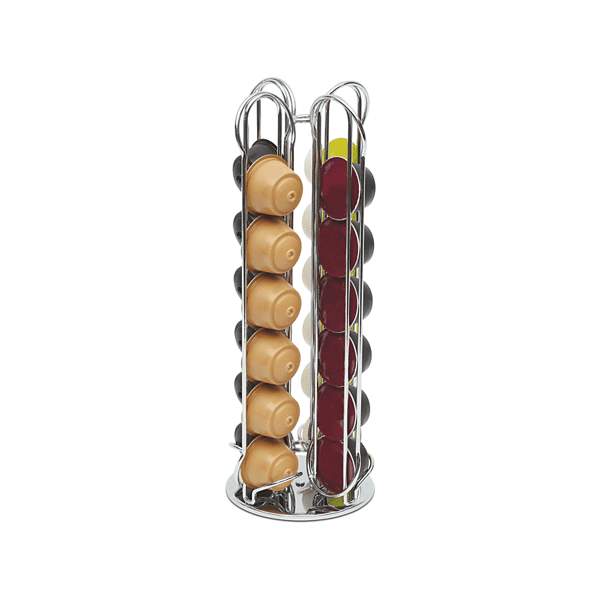 macom dispenser 24 capsule dolce gusto - materiale: acciaio cromato base girevole a 360°  totem dolce gusto