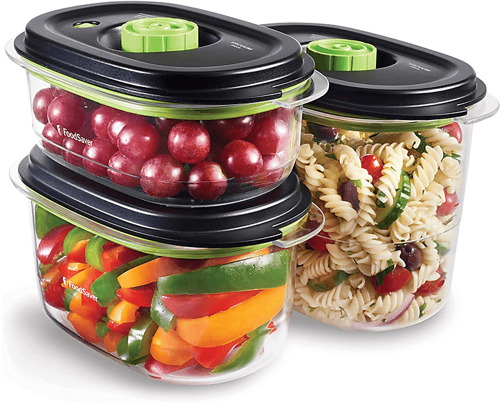 foodsaver set contenitori salva freschezza per sottovuoto  3 contenitori salvafres.