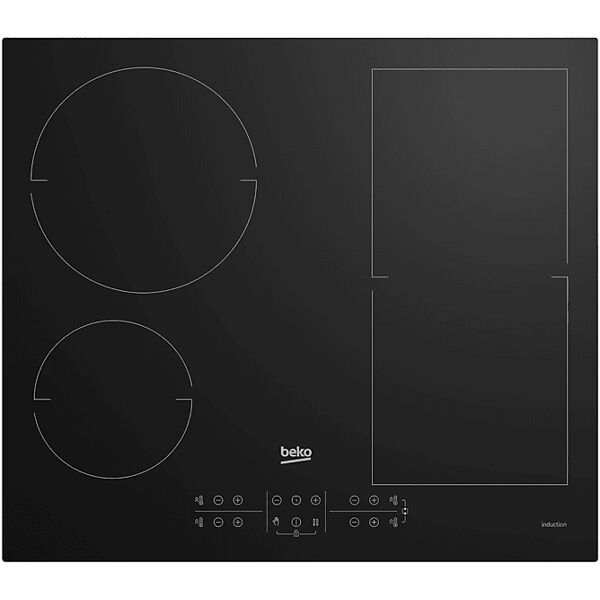 beko piano cottura a induzione  hii64210fmtr, 4 zone cottura, 58 cm x 51