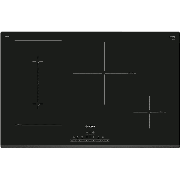 bosch piano cottura a induzione  pvs831fb5e, 4 zone cottura, 80,2 cm x 52,2