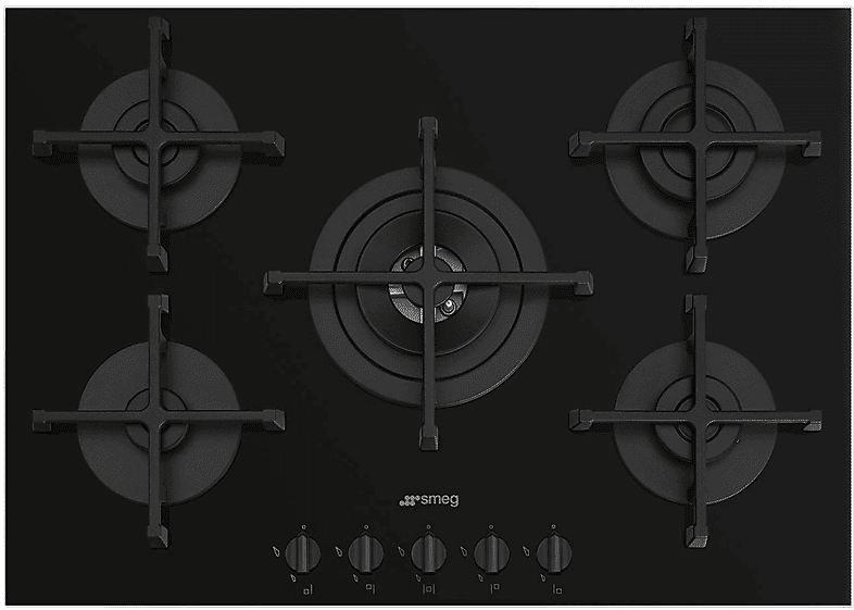 smeg piano cottura  pv275b, 5 zone cottura, 72 cm x 51