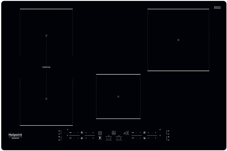 hotpoint piano cottura a induzione  hb 0577b ne, 4 zone cottura, 77 cm x 51