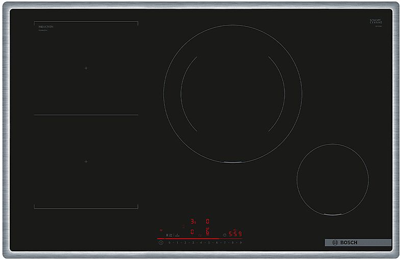 bosch piano cottura a induzione  pvs845hb1e, 4 zone cottura, 80,2 cm x 52,3