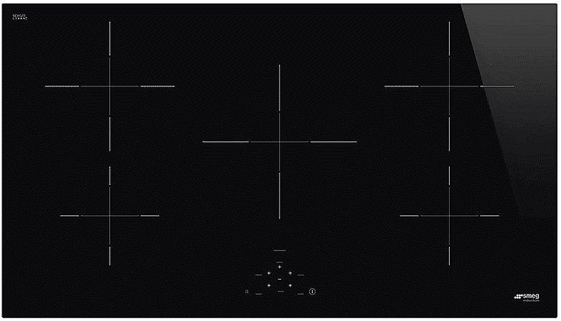 smeg piano cottura a induzione  si2951d, 5 zone cottura, 90 cm x 51