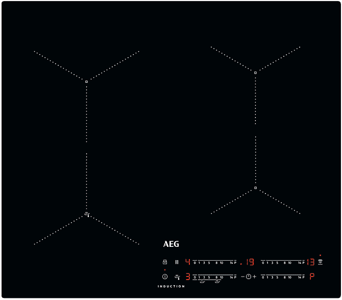 AEG PIANO COTTURA A INDUZIONE  IAE64433IB, 4 zone cottura, 58 cm x 51