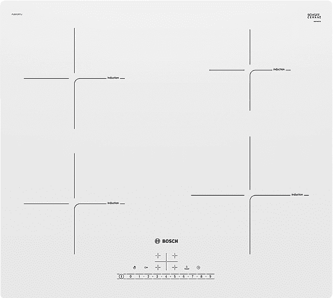 Bosch PIANO COTTURA A INDUZIONE  PUE612FF1J, 4 zone cottura, 59,2 cm x 52,2