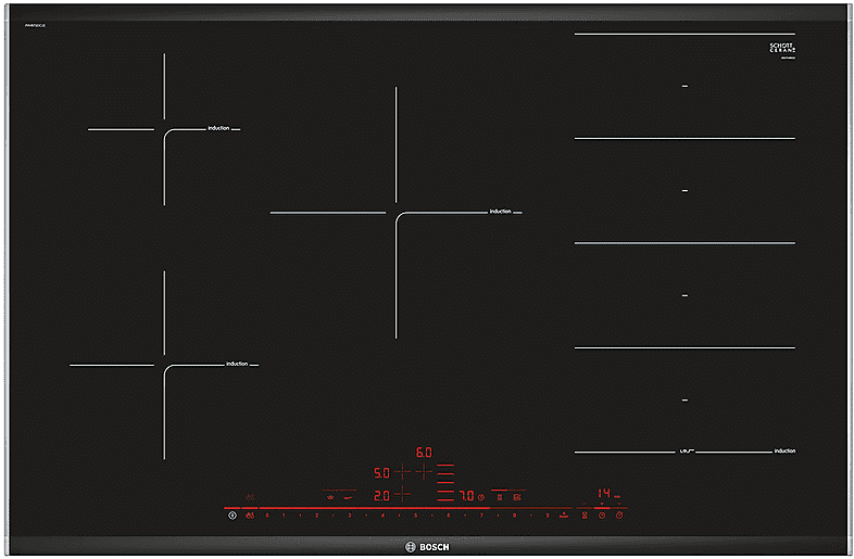 Bosch PIANO COTTURA A INDUZIONE Pxv875dc1e , 5 zone cottura, 81,6 cm x 52,7
