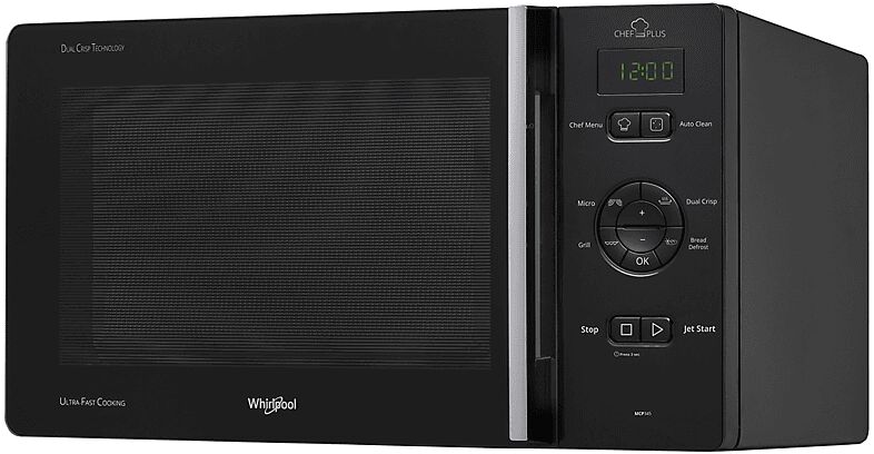 whirlpool mcp345bl microonde+grill+crisp, 800 w, 25 l