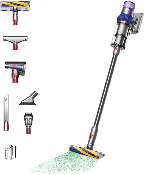 dyson v15 detect fluffy scopa elettrica senza filo, senza sacco, 375 w