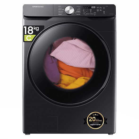 samsung wf18t8000gv/et lavatrice, caricamento frontale, 18 kg, 79,6 cm, classe c